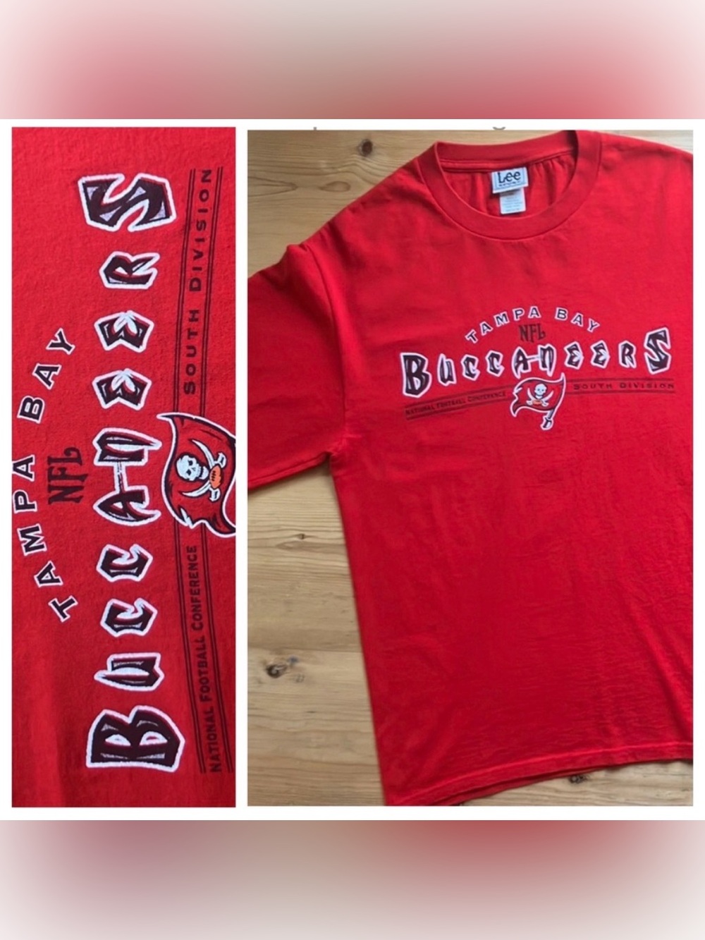 Lee Sport Vintage Tampa Bay Buccaneers NFL T-Shirt Red Medium EUC